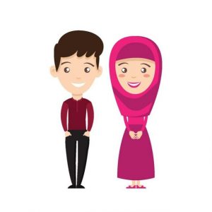 Young Muslim couple engaged in early Nikah