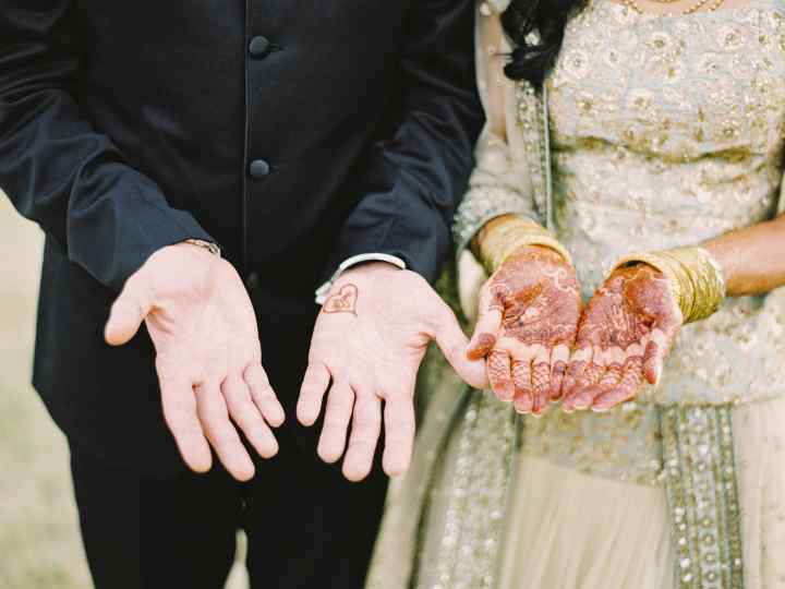 Young Muslim Couple making Du'a after their Nikah